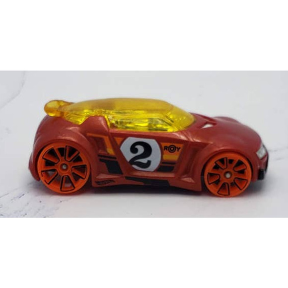 Hot Wheels 2020 Action Series High Voltage Red with Orange 5 Spoke Wheels - Picture 1 of 7